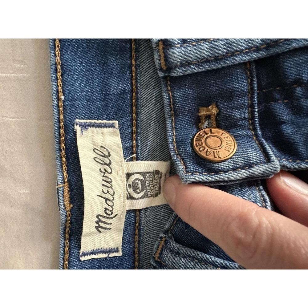 Madewell Mid-Rise Stovepipe Jeans Blue Denim Button Do Well Women Regular Fit
